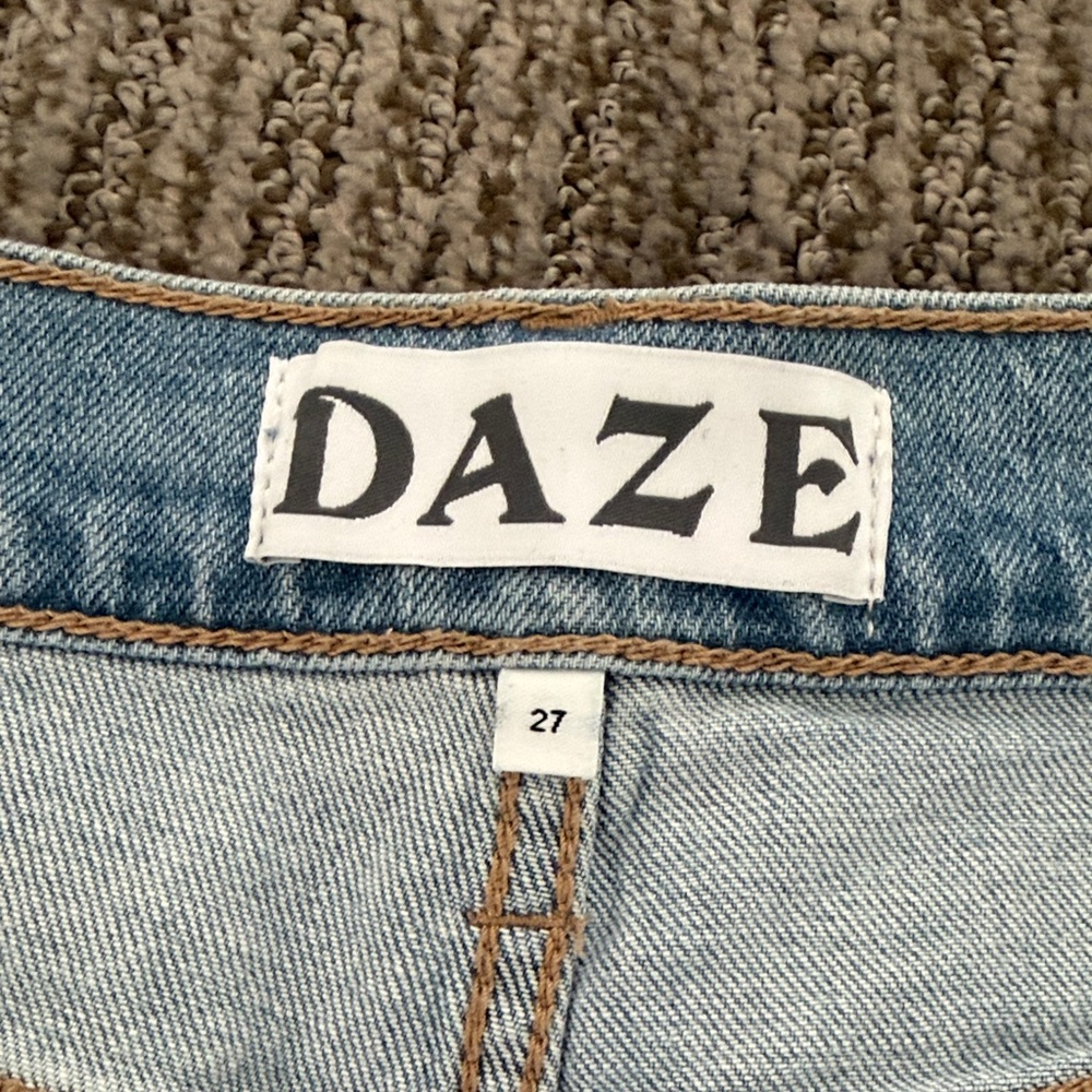 DAZE Light Blue High-Rise Cuffed Denim Shorts - Women's Jean Shorts - Picture 4 of 4